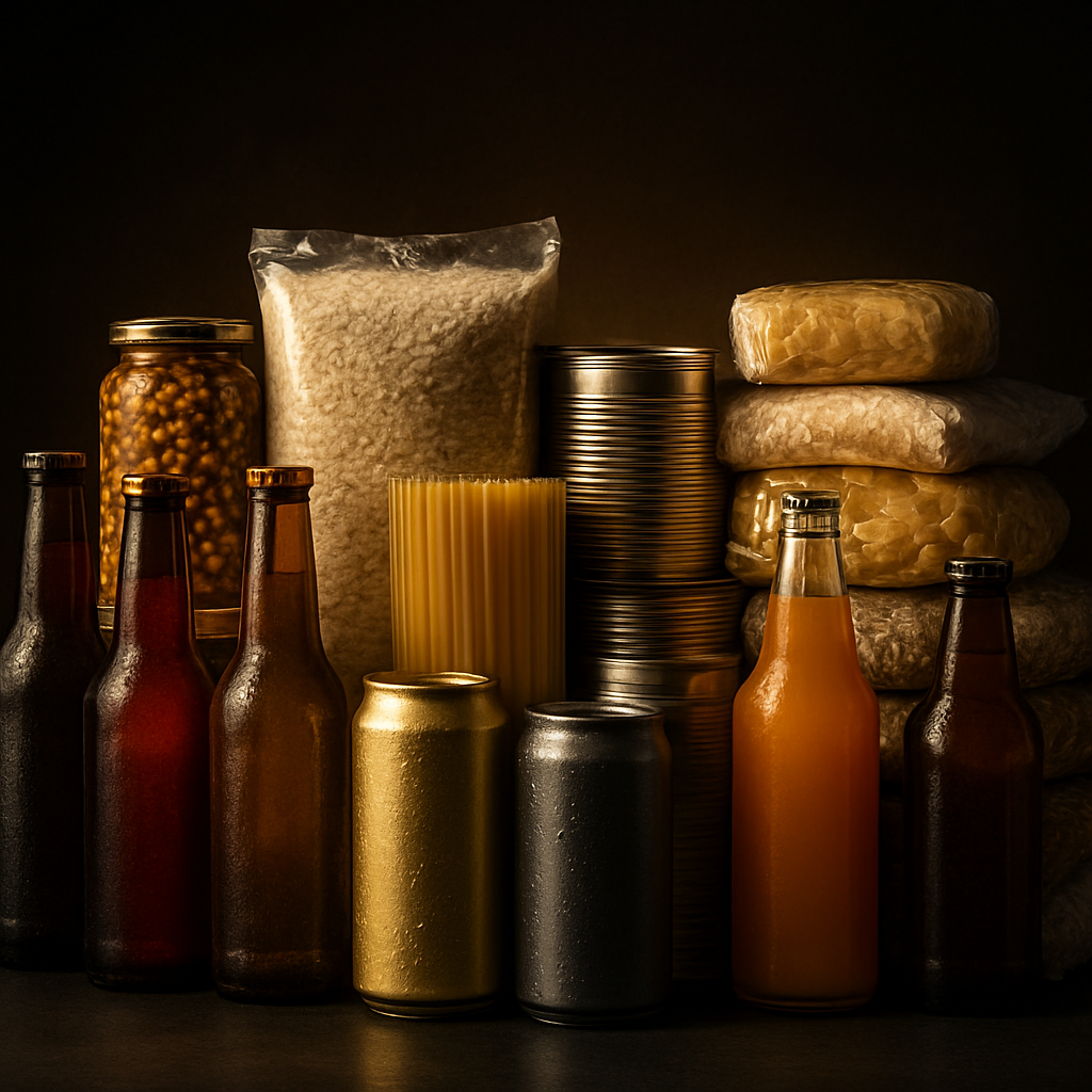 Bebidas e produtos alimentícios com preço de atacado